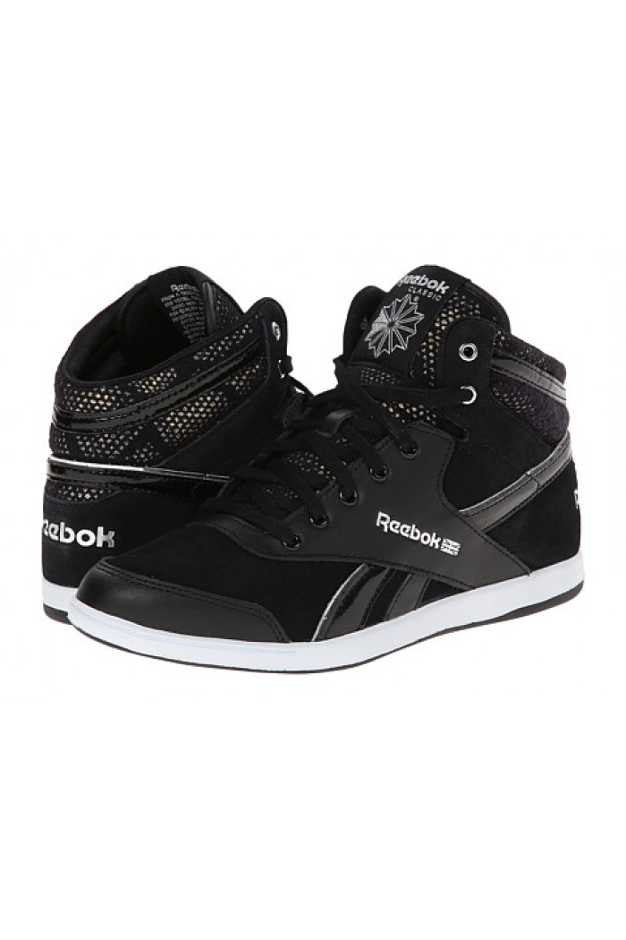 Reebok BB7700 MID - дамски кецове от естествена кожа - черно