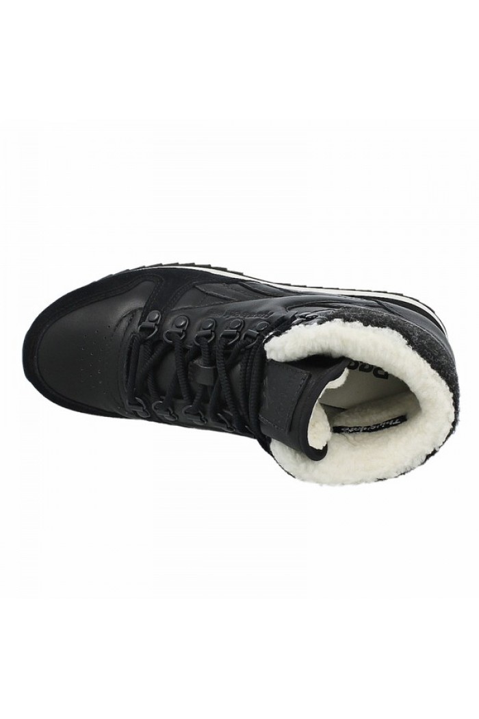 REEBOK CL LTHR MID WW - зимни обувки от естествена кожа - черно