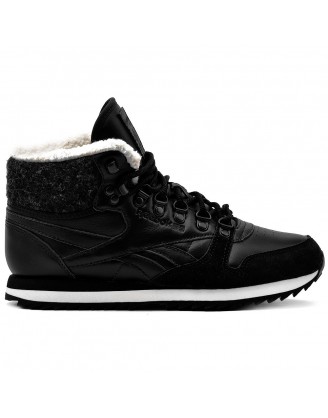 REEBOK CL LTHR MID WW - зимни обувки от естествена кожа - черно