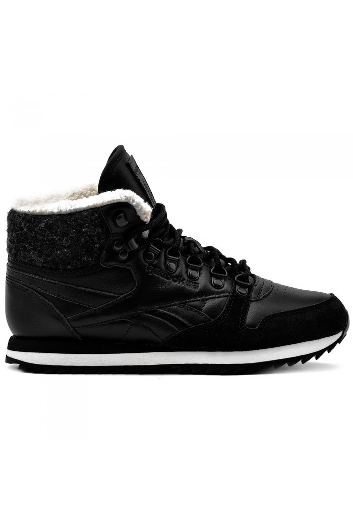 REEBOK CL LTHR MID WW - зимни обувки от естествена кожа - черно